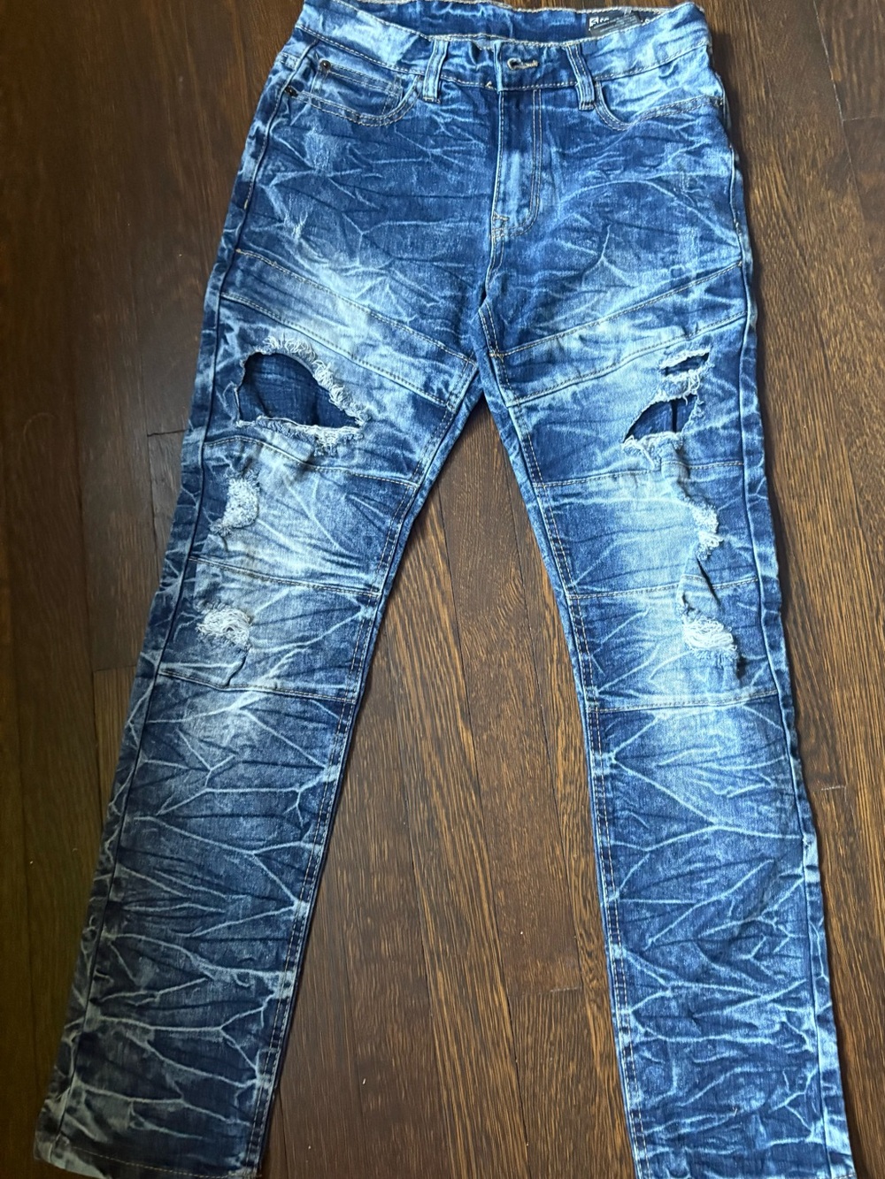 Southpole Men’s 30x30 Skinny Jeans Distressed Acid Wash Moto Y2K Streetwear